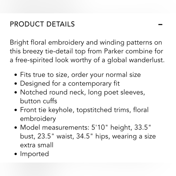 Parker NY Embroidered Blouse - Picture 8 of 8